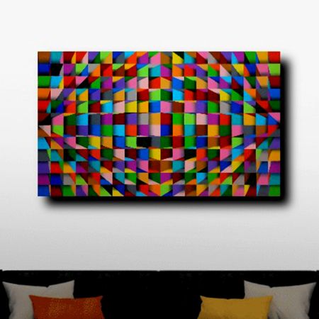 A Grand Celebration Acrylic Canvas Painting by Artist Samba Prasad 18 x 30 inch